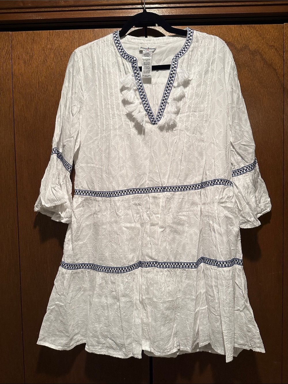 Tommy Bahama White Embroidered Tunic Dress
